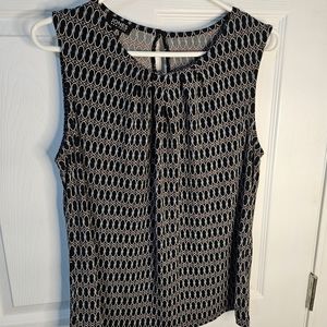 Jones New York Black Patterned   Tank Top